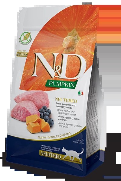 Farmina N&D Pumpkin Feline Lamb & Blueberry Neutered Adult 300g