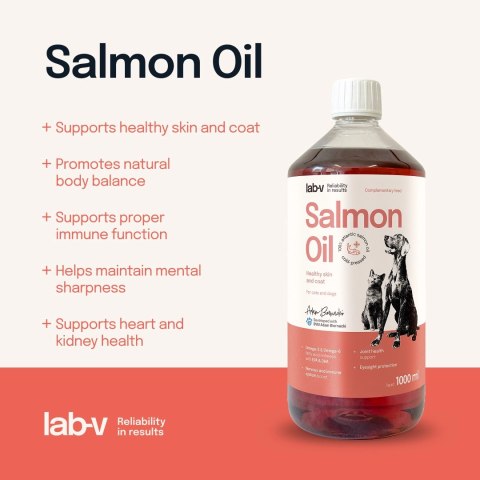 Lab-v Olej Z Łososia 100% Dla Psa i Kota 1000ml