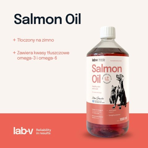 Lab-v Olej Z Łososia 100% Dla Psa i Kota 1000ml