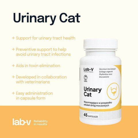 Lab-v Urinary Cat Wsparcie Układu Moczowego Dla Kotów 45 Kapsułek