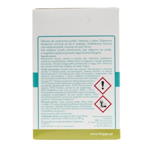 Bros Happs Obroża Przeciw Pchłom I Kleszczom Dla Małych Psów 35cm