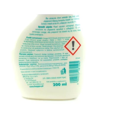 Bros Happs Płyn Na Kleszcze I Komary Dla Zwierząt 200ml