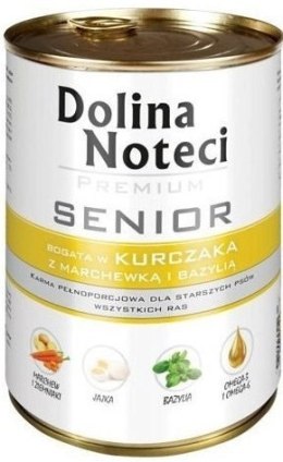 Dolina Noteci Premium Senior Kurczak Z Marchewką I Bazylią 400g