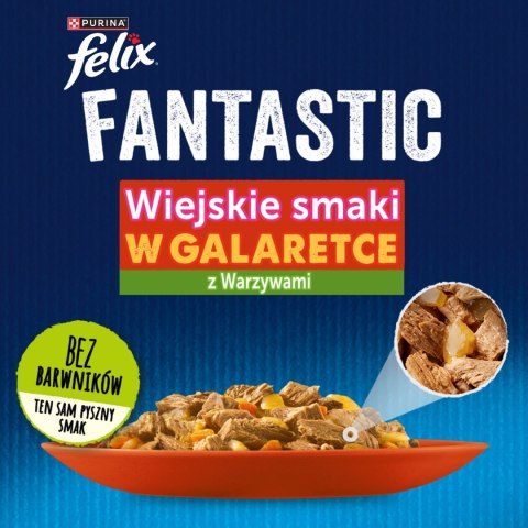 Felix Fantastic W Galaretce Z Kurczakiem I Wołowiną 4x85g