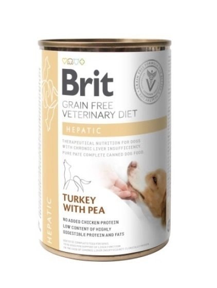 Brit Grain Free Veterinary Diet Dog Hepatic Z Indykiem I Groszkiem 400g