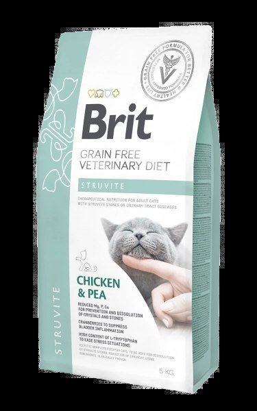 Brit Grain Free Veterinary Diet Cat Struvite Kurczak Z Groszkiem 5kg