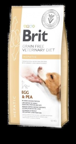 Brit Grain Free Veterinary Diet Dog Hepatic Jajko Z Groszkiem 12kg