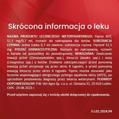 Vet-Agro Fiprex Dla Kota 0,7ml